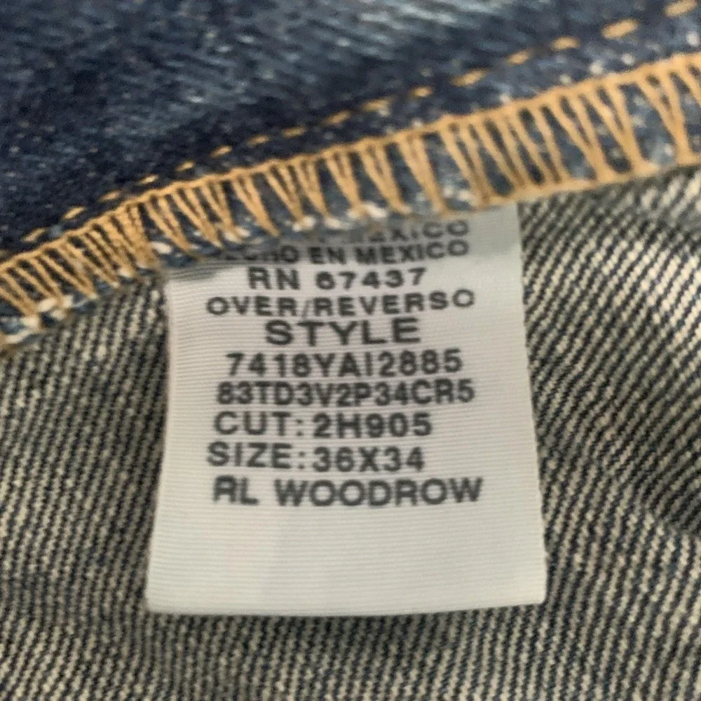 RL Ralph Lauren Polo Jeans Co Men's 36/34 Woodrow Style Straight Leg Denim Jeans - Picture 5 of 10